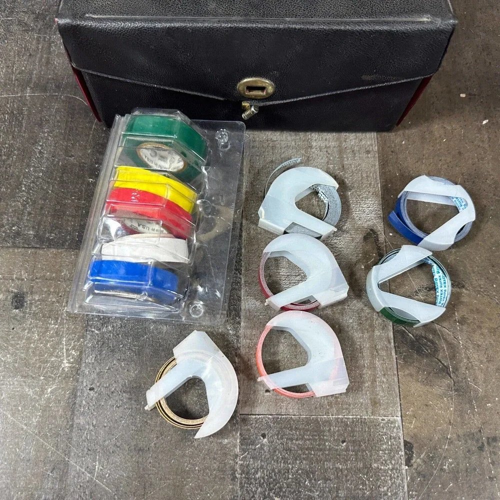 Vtg Avery Label Maker Black‎ Chrome Takes 3/8